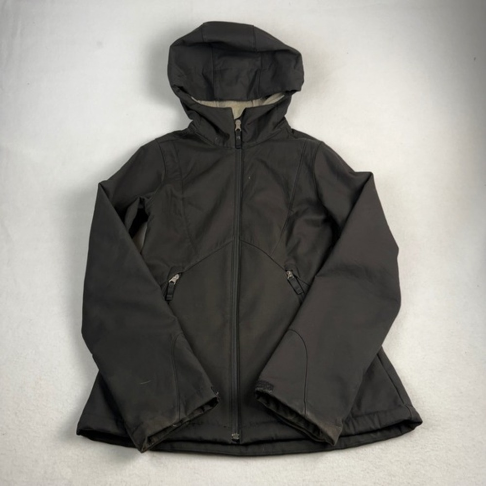 Burton Dryride Softshell Snowboard Jacket Womens Small Black Fleece Lined Hooded